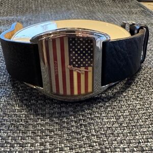 Fossil Vintage Watch with American Flag Face